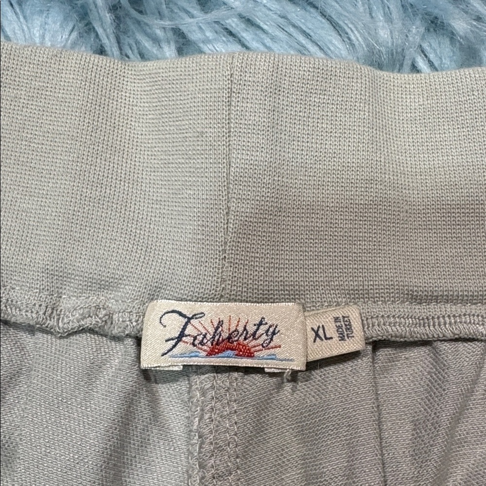 Faherty Linen Blend High Rise Arlie Day Pant In Stone - Picture 3 of 9